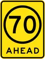 (R4-V108) 70&nbsp;km/h Speed Limit Ahead (used in Victoria)