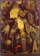 Paul Klee, 1921, Abenteuer eines Fräuleins (A Young Lady's Adventure), watercolor on paper, 43.8 × 30.8&nbsp;cm