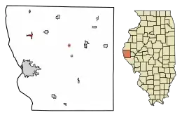 Location of Ursa in Adams County, Illinois.