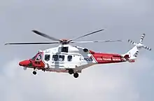 AgustaWestland AW189 in HM Coastguard livery.