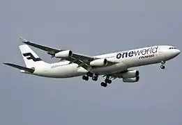 Airbus A340-300 in Oneworld livery