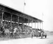 An Alco automobile winning the 1910 Vanderbilt Cup.