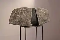 "Naked" - artist Alicja Buławka-Fankidejska, ceramics, the artwork created using naked raku technique of firing. Presented at III Latvia Ceramics Biennale Martinsons Award 2021
