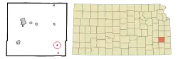 Location within Allen County and Kansas