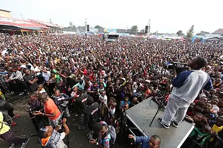 A large crowd at the Amani Festival to celebrate music, culture, and peace