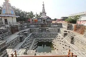 Large stepwell at Nagnath Mandir in Hatnoor Village, Parbhani District in Maharashtra