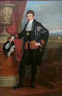 Ludwig I of Bavaria as Crown Prince (1807), oil on canvas, 224.6 x 146.8&nbsp;cm., Neue Pinakothek, Munich