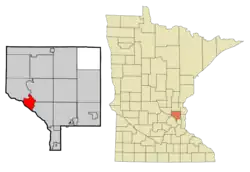 Location of the city of Anokawithin Anoka County, Minnesota