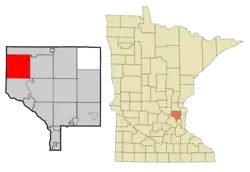 Location of the city of Nowthenwithin Anoka County, Minnesota