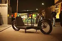 Offroad long john bicycle, 80×60 cm cargoarea, twin motors