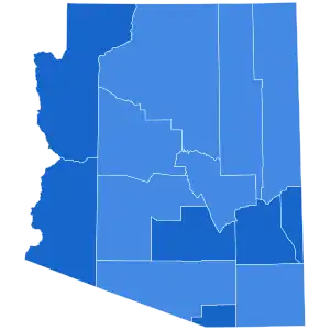 Map of election results by county