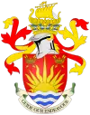The arms of Suffolk County Council afford an example of a crest-coronet. The crest is placed upon an "ancient crown" rather than the usual torse