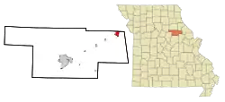 Location of Vandalia, Missouri