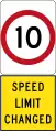 New 10&nbsp;km/h Speed Limit (used in South Australia)