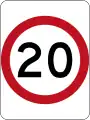 (R4-1) 20&nbsp;km/h Speed Limit