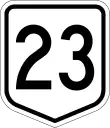 Diagram depicting National Route 23 route marker