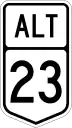 Diagram depicting Alternate National Route 23 route marker
