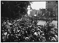 People watching the dedication ceremony parade