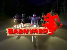 Otis and the "Jersey Cows" ride motorcycles toward the camera, with the series' logo superimposed on top of them.