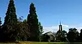 New park with Catholic Church