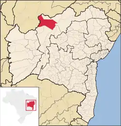 Location of Pilão Arcado in Bahia
