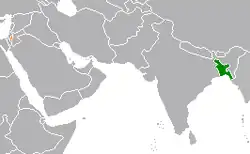 Map indicating locations of Bangladesh
and Palestine
