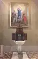 The baptismal font of Saint Bartholmew parish church in Marne, Italy