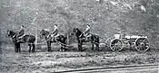 A 21&nbsp;cm Mörser barrel being transported.