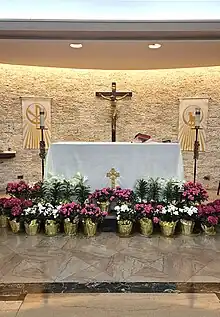 Altar in the basement chapel of St. John - Visitation Parish