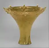 Beaker with birds on the rim; late 3rd–early 2nd millennium BC; electrum; height: 12&nbsp;cm, width: 13.3&nbsp;cm, depth: 4.5&nbsp;cm; Metropolitan Museum of Art