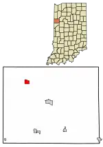 Location of Earl Park in Benton County, Indiana.