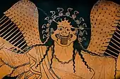 Fig. 9. Gorgon (detail); amphora, Munich, Staatliche Antikensammlungen 2312 (Early fifth century BC)