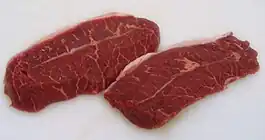 "Red" meat:beef steak