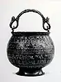Bobrinsky Bucket, a bronze cauldron decorated with human figures. From 1163 CE, Herat, Afghanistan. (Hermitage Museum)