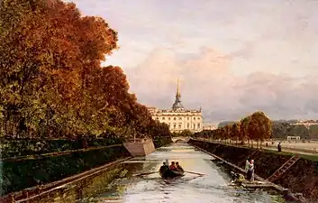 View to Saint Michael's Castle in Petersburg from the Lebyazhy Canal, 1880s