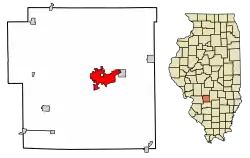 Location of Greenville in Illinois