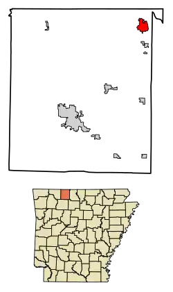 Location of Diamond City in Boone County, Arkansas.