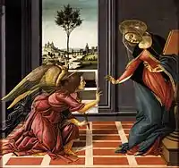 Cestello Annunciation, c. 1489-90, 150 x 156&nbsp;cm, Uffizi, Florence
