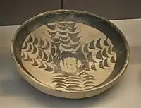 Late Ubaid; painted bowl, decorated with geometric designs in dark paint; c. 5200&nbsp;– c. 4200 BC; Tell el-Muqayyar; British Museum