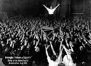 view of Brandon Tynan at a performance during the 1919 Actors' Equity strike