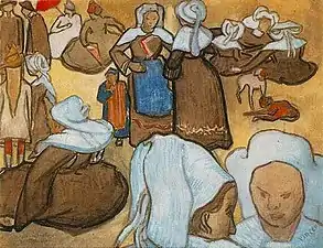 Vincent van Gogh, Breton Women and Children, November&nbsp;1888, Civica Galleria d'Arte Moderna, Milan, Italy (F1422)