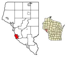 Location of Buffalo City in Buffalo County, Wisconsin.