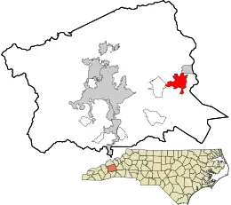 Location in Buncombe County and the state of North Carolina