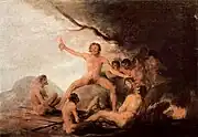 Francisco de Goya, Scene of cannibalism, 1800–1805, oil on canvas, 31 × 45&nbsp;cm.