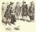 "Captain Alden Denounced", by illustrator Alfred Fredericks, in A Popular History of the United States, Vol. 2, by William Cullen Bryant, New York: Charles Scribner’s Sons, 1878, p.&nbsp;463