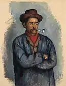Man with a Pipe (Study for The Card Players) 1890–1892, Oil on canvas, 39 x 30.2&nbsp;cm, Nelson-Atkins Museum of Art, Kansas City, Missouri