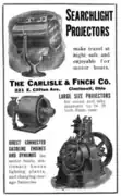 1913: Searchlights and dynamo