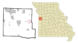 Location of Gunn City, Missouri