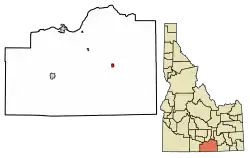 Location of Malta in Cassia County, Idaho.