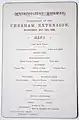 Celebration dinner menu for Metropolitan Railway extension to Chesham 15 May 1889 by Spiers & Pond Ltd